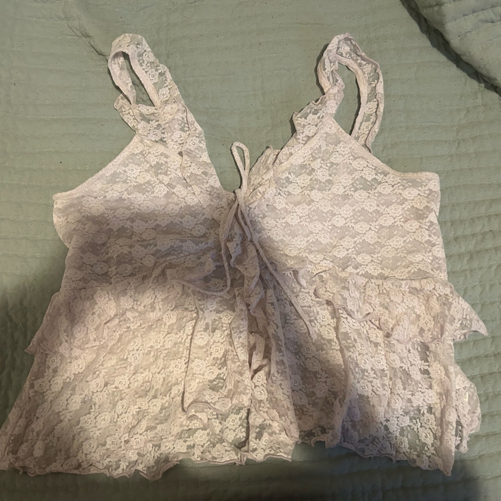 Old Navy White Lace Tank Top